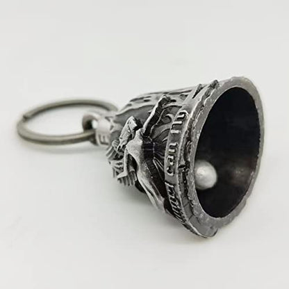 Dream Apparel Motorcycle Bell Guardian Angel Drive Away Gremlin, Biker Bell for Men Women Rider Riding, Good Luck Gift - color: Rider and Angel
