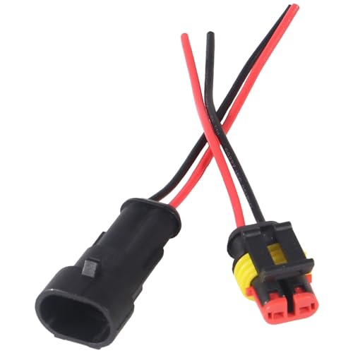 10Pair 2Pin Waterproof Connector,Male and Female Way 16 AWG Quick Disconnect Wire Connectors Suitable for car Truck, Boat and Other Wire Connection - color: 10Pair 2PIN