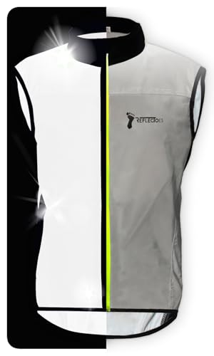 ReflecToes Reflective Bike Vest for Night Visibility – Hi Vis Running & Cycling Gilet – Lightweight, Breathable Outer Layer - size: Medium, style: Deluxe
