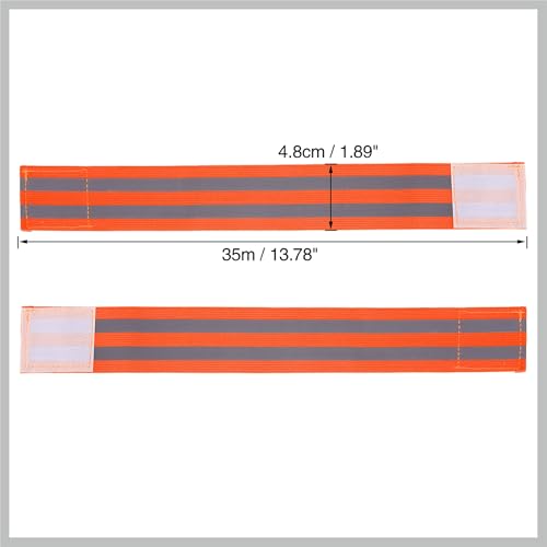 8pcs Reflective Bands for Arm Reflective Armbands High Visibility Night Cycling Riding Reflector Tape Straps Bracelet Orange Replacement Car Parts