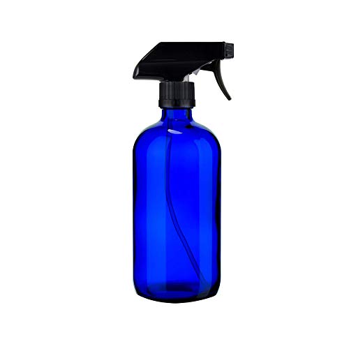 Mountain West Cobalt Bottle with Sprayer (16 oz 3-Pack) PET Plastic Boston Round Bottle with 28-410 Neck