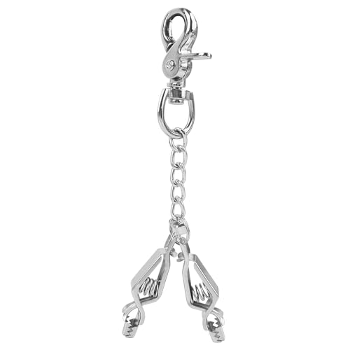 MELOTOUGH Metal Glove Clip Heavy Duty Glove Clips for Work Glove Holders Safety Glove Clip with 2 Alligator Clip for Pants - color: Nickel