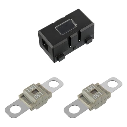 Midi Fuse Holder and 2 Pieces 150A Midi high Current Fuse Screw Fuse for Cars, Trucks, Vehicles(150 Amp) - color: 150A