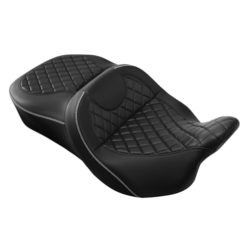 River Seat - SLMOTO Hammock Seat Motorcycle Seat Cushion fit for Harley Touring Road King Street Glide Road Glide Electra Glide 2009-2023 - color: A Style Black