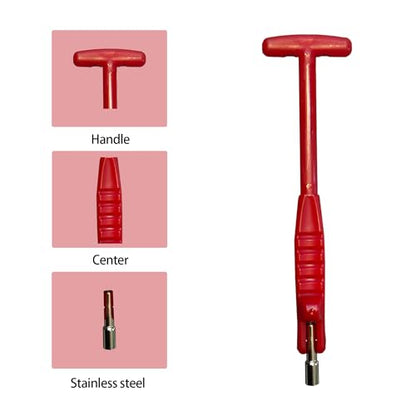Tire Valve Core Tool, Valve Stem Puller Rod with Remover and Installer for Car, Bike, Motorcycle Tire Repair and Maintenance(Red)
