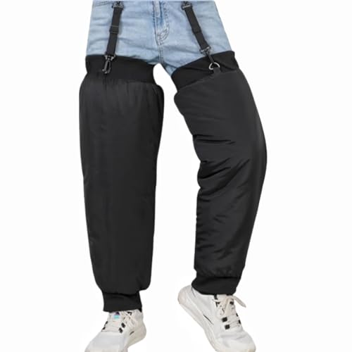GREUS Winter Motocycle Leg Warmers, Waterproof Warm Fleece Lining Scooter Cycling Knee Protector Covers, Reflective Stripe - color: 28in (Full Coverage)