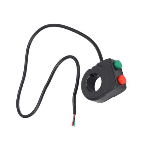 Qiilu Universal 7/8inch ABS Plastic Handlebar 12V Horn Head Light Black On Off Button Handlebar Switch Fit for Motorcycle Scooter E Bike Black