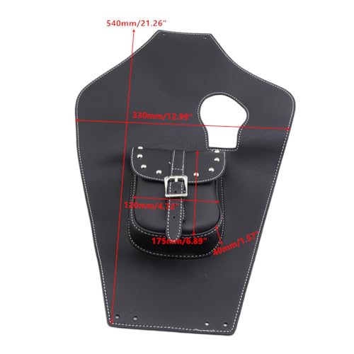Motorcycle Black Artificial Leather Tank Cap Panel Bag For Yamaha Virago 750 XV750 XV1100