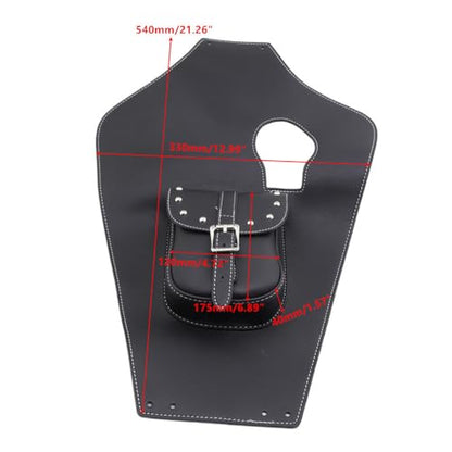 Motorcycle Black Artificial Leather Tank Cap Panel Bag For Yamaha Virago 750 XV750 XV1100