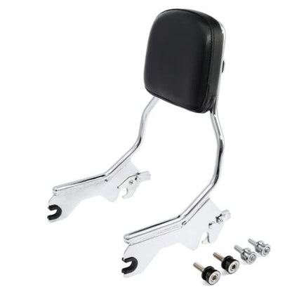 XFMT Motorcycle Detachable Standard Height Sissy Bar Upright Passenger Backrest Pad W/Docking Kits For Harley Softail Low Rider Sport Glide FXLR FXLRS and FLSB '18-Later, Chrome - color: Chrome W/ Docking Kit