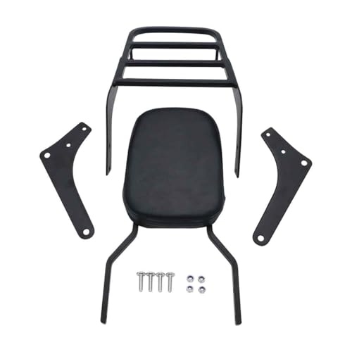 Motorcyle Rear Passenger Backrest Sissy Bar with Luggage Rack Pad Replacement for Honda Rebel 250 CMX250 CMX250C CA250 1985-2015,Black