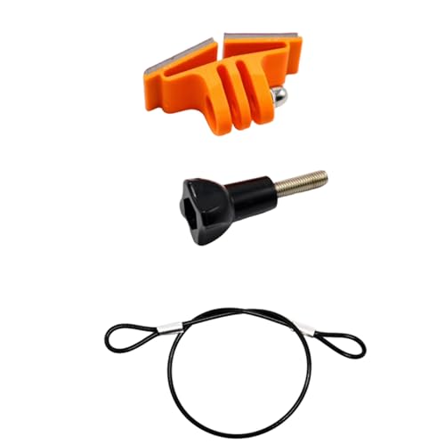 Lightweight Helmet Visor Mount for GoPro & DJI Action Camera Ultra-Light Base Holder for Mountain Bike Downhill Half Helmet RC Sports FPV Vlogging Accessories (Orange) - color: orange