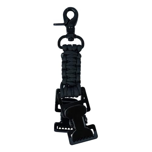 KUNN Double End Tactical Glove Clips Work Glove Holders Hardhat Holder for Heavy Duty Belt,Outdoor Backpack - color: Black