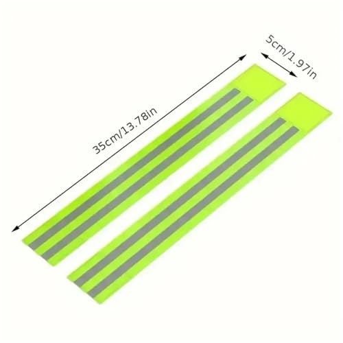 28PCS Reflect Straps for Night Walking Cycling Running Safety Reflector Tape Reflective Bands for Wrist Arm Ankle Leg High Visibility Green
