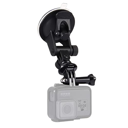 PULUZ Suction Cup Mount for Gopro Car Mount, Adjustable Vehicle Window & Windshield Mount Holder, Compatible with GoPro Hero 12 11 10 9 8 7/Insta360 X3 x2/DJI OSMO Action Camera Mount - size: 6.8cm/2.6inch Suction Cup