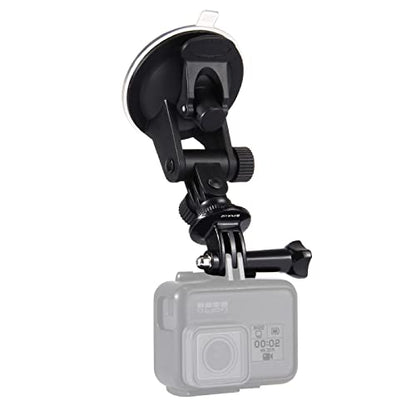 PULUZ Suction Cup Mount for Gopro Car Mount, Adjustable Vehicle Window & Windshield Mount Holder, Compatible with GoPro Hero 12 11 10 9 8 7/Insta360 X3 x2/DJI OSMO Action Camera Mount - size: 6.8cm/2.6inch Suction Cup