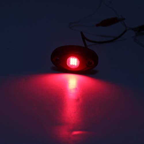 Red LED Rock Lights, 4 Pods Neon 12V Waterproof Underglow Underbody Kit Crawler Crawling Dome Exterior Wheel Lights for ATV RZR UTV SUV Off-Road Auto Boat Motorcycle Glow Trail Rig Fender Lamp - color: red