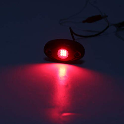 Red LED Rock Lights, 4 Pods Neon 12V Waterproof Underglow Underbody Kit Crawler Crawling Dome Exterior Wheel Lights for ATV RZR UTV SUV Off-Road Auto Boat Motorcycle Glow Trail Rig Fender Lamp - color: red