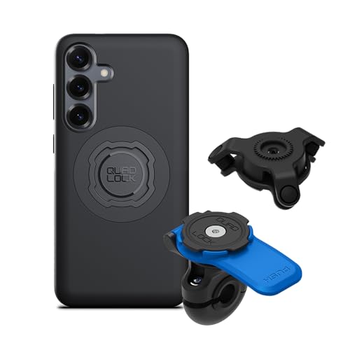 Quad Lock Mirror Motorcycle Phone Mount with Vibration Dampener and MAG Phone Case for Galaxy S25+ - size: Galaxy S25+