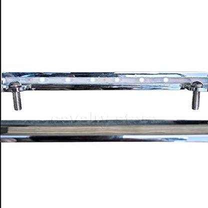 Universal Chrome License Plate Bracket Frame with LED Lights for Motorcycles & Scooters