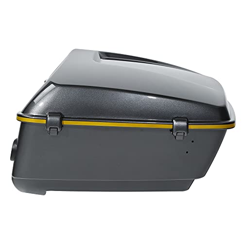 Gold/Black Geometric Shape Fade 13.7" King Trunk W/Latch Key Fit For Harley Trunk Touring CVO Road King Road Glide Street Glide Electra Glide Ultra Limited 2014-2025 - color: Gold/Black Geometric Shape Fade(W Speaker Holes)