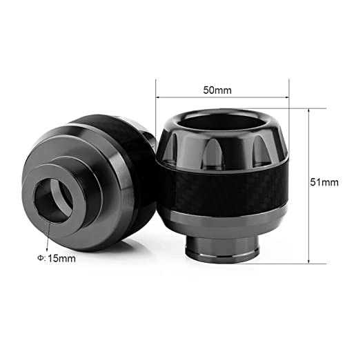 Motorcycle Frame Sliders, 1 Pair Carbon Fiber Crash Protection for Front Fork Guard Compatible with Universal Fitment (Black)