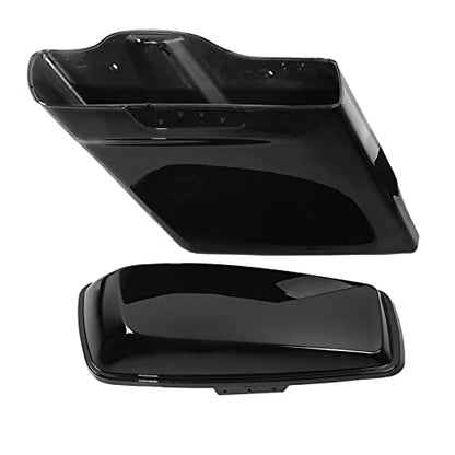 XFMT Motorcycle Saddlebags 5" Stretched Hard Saddle Bags Extended Saddlebags For Harley Touring Road King Street Glide Road Glide Electra Glide 2014-2024, Vivid Black - color: 5" Stretched-Vivid Black No Latches