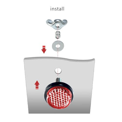 Red Reflector Motorcycle License Plate Bolts and Nuts - color: Red