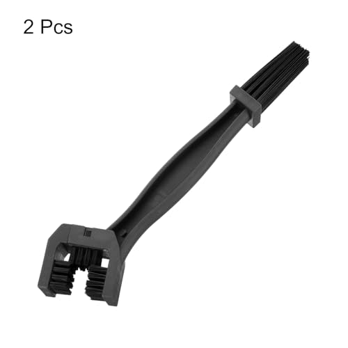 HARFINGTON 2Pcs Bicycle Chain Cleaning Tool Brush Motorcycle Chain Brush Crankset Brush Bike Clean Brush Kit for Gears Maintenance Cleaning Tools, Black