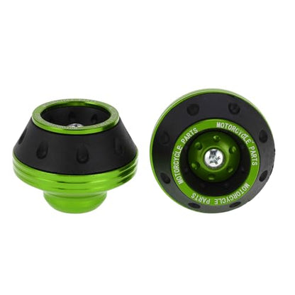 Motorcycle Front Fork Frame Sliders Falling Protection Wheel Crash Protector Scooter Moped Aluminum Alloy Green 2 Pcs - color: Green