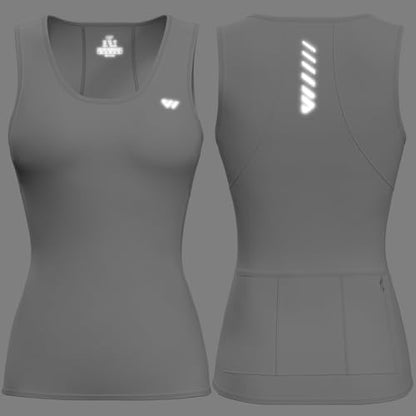 Wulibike Sleeveless Cycling Jersey Women Running Shirts Vest bike top Summer Biking tank Basic Top With Pockets - color: 1-white, size: X-Small