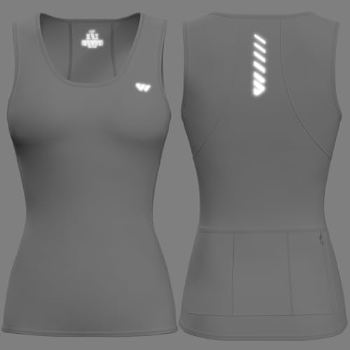 Wulibike Sleeveless Cycling Jersey Women Running Shirts Vest bike top Summer Biking tank Basic Top With Pockets - color: 1-white, size: Small