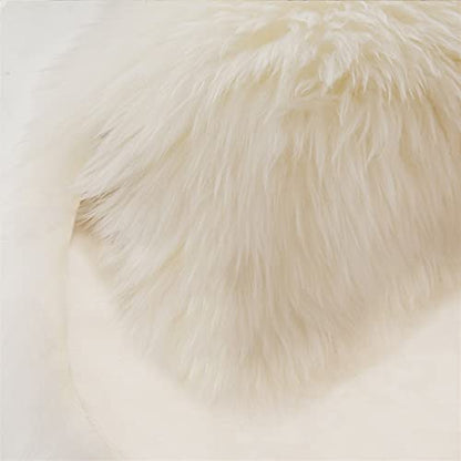 Real Genuine Sheepskin Rug Natural Fur Rug Sheep Skin Rugs Full Sheepskin Rugs Authentic Sheep Skin Throw Lambskin Seat Covers for Chairs Wool Seat Pad Cushion White (2.3X3.28 ft) - color: 2