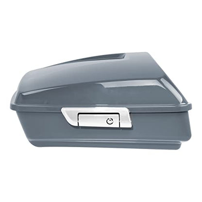 TCT-MOTORPARTS Chopped Luggage Trunk w/Wrap-Around Backrest Pad Two-Up Mounting Rack Fit For Harley Street Glide 14-25 Gunship Gray - color: Gunship Gray Chopped Tour Pack #3