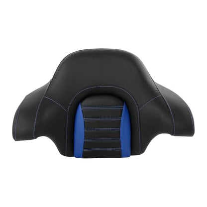 HR3 Wrap Around Backrest Pad for King Trunk Chopped Trunk Compatible with 2014-later Harley Touring Road King Road Glide Street Glide Electra Glide (Blue Stitches) - color: Blue Stitches