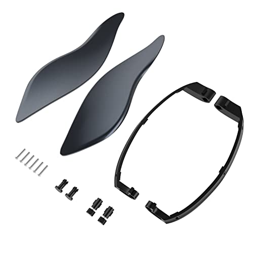 Fairing Air Deflectors for Harley,Side Wings Windshield Adjustable Air Deflectors for Harley Touring Road King Electra Glide Street Glide Road Glide 2014-2023 Black Tempest - color: Black Tempest