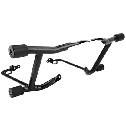 2023-2026 Street Glide Road Glide Saddlebag Guard Crash Bar Compatible with Harley Davidson Touring FLTRX FLTRXL FLHX FLHXU FLHXL FLTRXSE FLHXSE FLTRXSTSE Black Tip-Over Bar with Support Rails - size: 2023-2026 With Rails