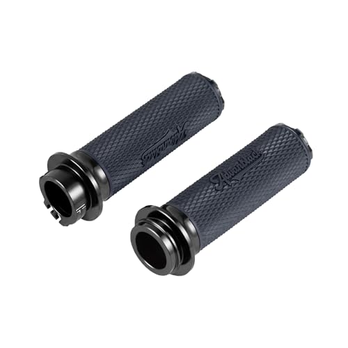 Advanblack AXION Performance Grips, Cable Throttle Hand Grips Compatible with Harley Touring Road Glide Street Glide, Softail - color: Black