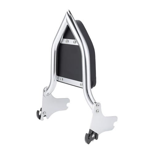 Detachable Sissy Bar Backrest, Motorcycle Rear Passenger Backrest Cushion Pad Fit for Harley Touring CVO/Road King Street Road Electra Glide 1997-2008(Chromed Silver) - color: Chromed Silver