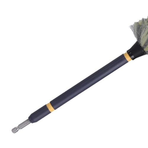 Mr. Detroit - Drill Wheel Brush w/Durable Soft Wool Microfiber Bristles and Steel Shaft for Car Tires, Wheels, Rims, Brakes and Any Other Narrow Spaces| Rim Brush Cleaning Tool w/Non-Scratch Bristle