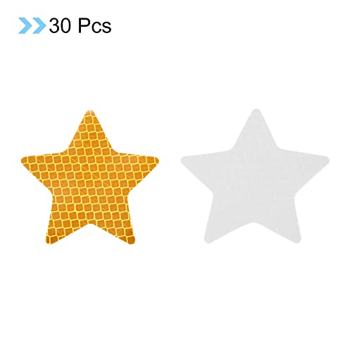 PATIKIL Reflective Stickers, 30 Pack 2.36 x 2.36 Inch Waterproof Adhesive High Visibility Night Caution Warning Star Shape Safety Tape Reflector for Trucks Trailers Cars, Yellow - color: Yellow