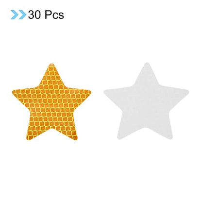 PATIKIL Reflective Stickers, 30 Pack 2.36 x 2.36 Inch Waterproof Adhesive High Visibility Night Caution Warning Star Shape Safety Tape Reflector for Trucks Trailers Cars, Yellow - color: Yellow