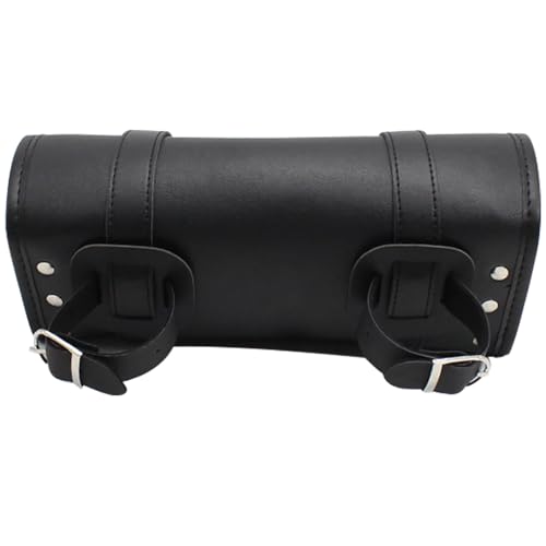 traderplus Motorcycle Tool Roll Bag Handlebar Bag Saddlebags PU Leather Universal Handlebar Storage Pouch Biker Roll Bag