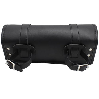 traderplus Motorcycle Tool Roll Bag Handlebar Bag Saddlebags PU Leather Universal Handlebar Storage Pouch Biker Roll Bag