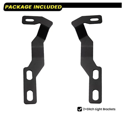 Hood Hinge Ditch Light Mount Brackets Compatible with Toyota Tacoma 2016-2021 3rd Gen Auxiliary Offroad Pod Work Light, Tacoma Hood Mount Lighting Brackets Kit - Black 2PCS - size: For Tacoma 2016-2021