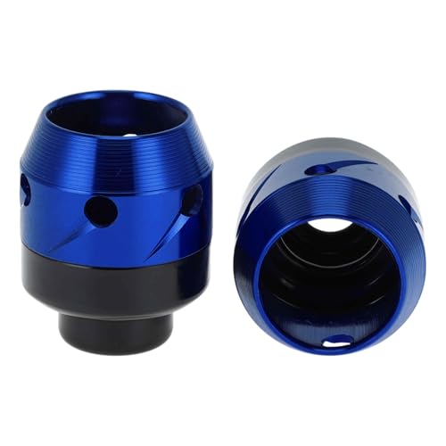 Motorcycle Front Fork Frame Sliders Falling Protection Wheel Crash Protector Scooter Moped Aluminum Alloy Blue 2 Pcs - color: Blue