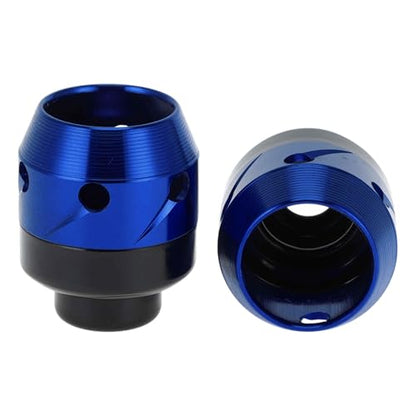 Motorcycle Front Fork Frame Sliders Falling Protection Wheel Crash Protector Scooter Moped Aluminum Alloy Blue 2 Pcs - color: Blue