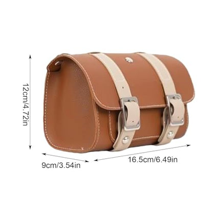 Widely Usage Front Fork Motorcycle Bag - PU Leather Cycling Storage Pouch Carrier, Utility Pack | Riding Accessory For Bike Travel Tools Phone Wallet Waterproof Style Outdoor Usage Utility