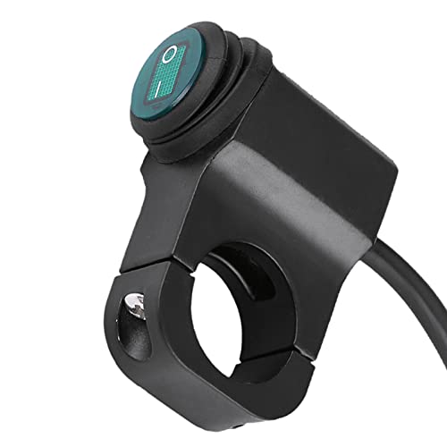 Motorcycle Handlebar Switch, 12V 16A, Universal 22mm, Waterproof ON Off Push Button for Headlight Fog Spot Light