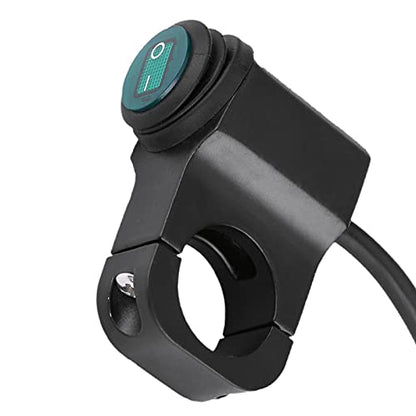 Motorcycle Handlebar Switch, 12V 16A, Universal 22mm, Waterproof ON Off Push Button for Headlight Fog Spot Light